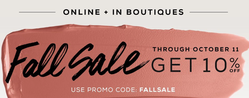 10% off Bare Escentuals’ entire site with code FALLSALE